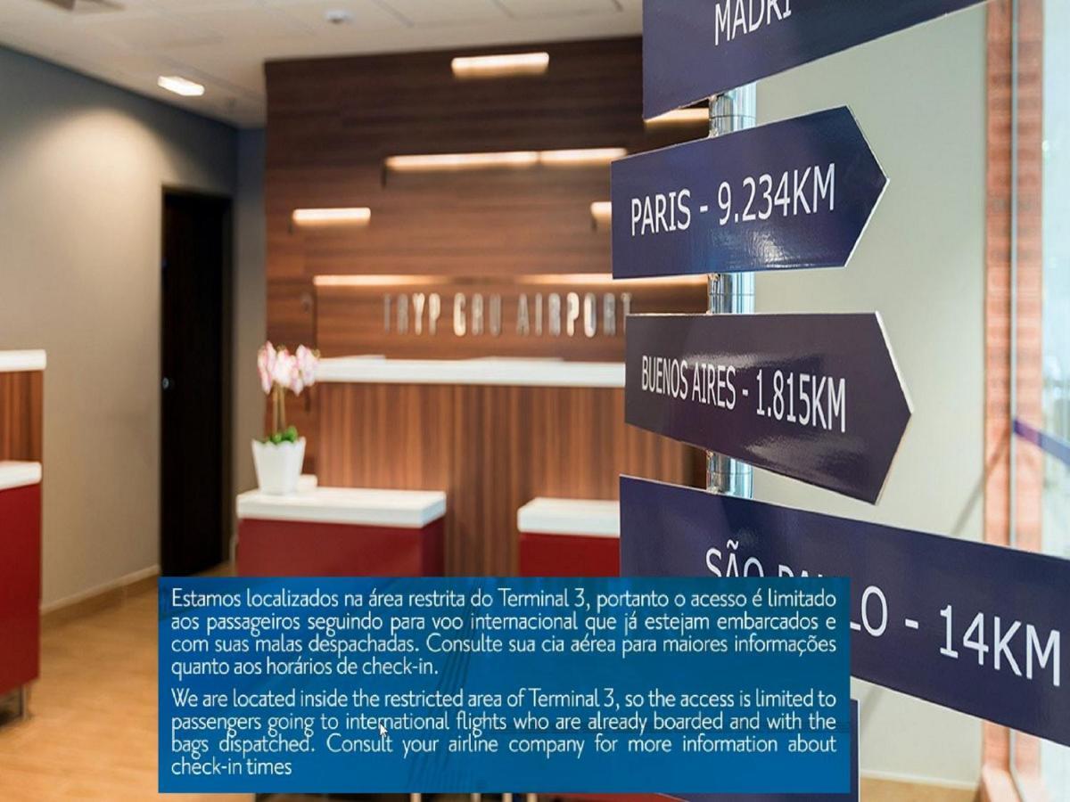 Tryp By Wyndham Sao Paulo Airport - Hotel De Transito Terminal 3 -Lado Ar - Area Restrita A Passageiros Ja Embarcados - Piso 1 Guarulhos Kültér fotó